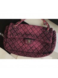 Chanel Denim Large Classic Flap Bag Fuchsia 2020 AQ02817
