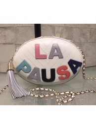 Chanel Embroidered Lambskin La Pausa Evening Bag AS0204 White/Multicolor 2019 AQ04352