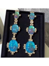 Chanel Enamel Long Earrings AB2095 Gold/Blue/Crystal 2019 Collection AQ01239