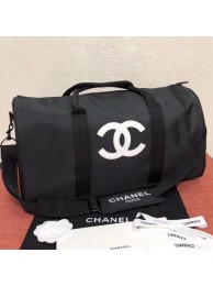Chanel Fabric CC Carry-on Duffle Top Handle Bag Black/White 01 2019 Collection AQ00841