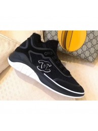 Chanel Fabric Suede Calfskin and TPU Sneakers G35202 Black 2019 AQ00734