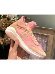 Chanel Fabric Suede Calfskin and TPU Sneakers G35202 Pink 2019 AQ03947
