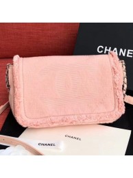 Chanel Fringe Trim Fabric CC Flap Bag Pink 2019 Collection AQ01897