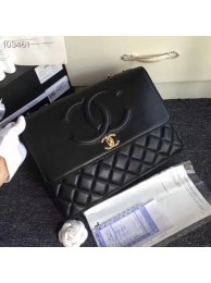 Chanel Grained Calfskin & Gold-Tone Metal A91869 Black AQ02401