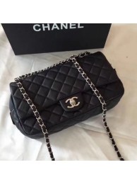 Chanel Grained Deerskin Zipped Flap Bag Black 2019 Collection AQ03235