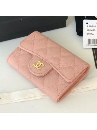 Chanel Grained Leather Classic Card Holder AP0214 Light Pink 2019 Collection AQ02372