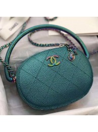 Chanel Grained Metallic Lambskin and Rainbow Metal Camera Case AS0764 Blue 2019 Collection AQ01958