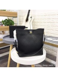 Chanel hobo handbag AS0414 black AQ02236
