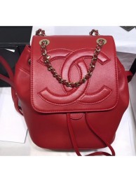 Chanel Lambskin CC Logo Backpack Bag AS0325 Red 2019 AQ01871