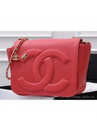 Chanel Lambskin CC Logo Flap Bag AS0321 Dark Pink 2019 AQ04326