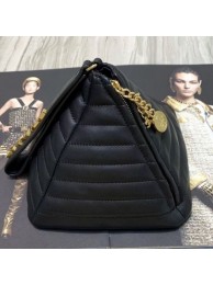 Chanel Lambskin Quilted Stripes Pyramid Clutch Bag AS0688 Black 2019 Collection AQ02071