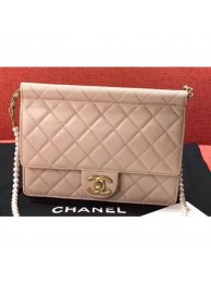 Chanel Lambskin with Imitation Pearls Small Flap Bag AS0582 Apricot 2019 AQ01242