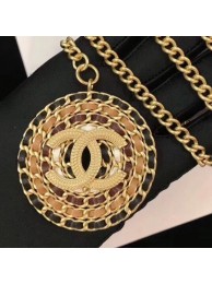 Chanel Leather and Chain Round Pendant Necklace AB1443 2019 Collection AQ00683