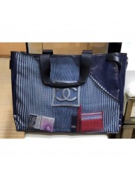 Chanel Mesh and PVC Shopping Tote Small Bag Navy Blue 2019 AQ02256