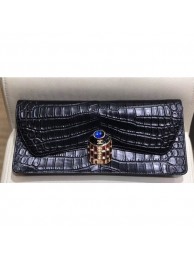 Chanel Metallic Crocodile Embossed Clutch Bag AS0857 Black 2019 AQ02497