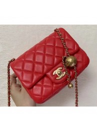 Chanel Pearl on Chain Classic Flap Bag AS1786 Red 2020 AQ01778