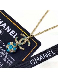 Chanel Pendant Necklace AB0584 Gold/Pearly White/Blue/Crystal 2019 Collection AQ01527
