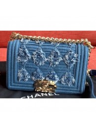 Chanel Pleated Denim Boy Flap Small Bag 2019 AQ03793