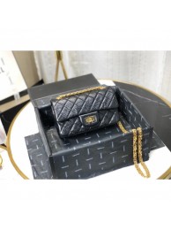 Chanel Quilted Aged Calfskin Small 2.55 Flap Bag A37586 Black 2019 Collection AQ04074