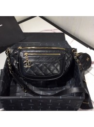 Chanel Quilted Aged Calfskin Waist Bag/Belt Bag and Coin Purse AS1077 Black 2019 Collection AQ01818