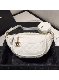 Chanel Quilted Aged Calfskin Waist Bag/Belt Bag and Coin Purse AS1077 White 2019 Collection AQ03468