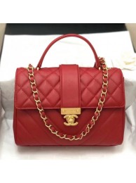 Chanel Quilted and Chevron Calfskin Flap Bag with Top Handle AS0804 Red 2019 Collection AQ03887