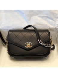 Chanel Quilted Calfskin Flap Bag AS0413 Black 2019 Collection AQ03285