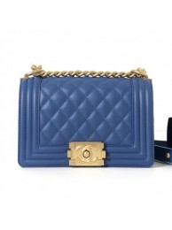 Chanel Quilted Calfskin Small Boy Flap Bag A67085 Blue 2019 Collection AQ03681
