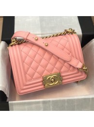 Chanel Quilted Calfskin Small Boy Flap Bag A67085 Pink 2019 Collection AQ01170