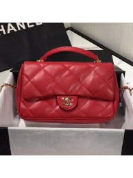 Chanel Quilted Lambskin Classic Medium Flap Bag with Top Handle AS1115 Red 2019 Collection AQ01687