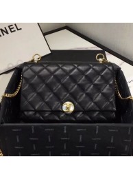 Chanel Quilted Leather Pearl Trim Medium Flap Bag AS1172 Black 2019 Collection AQ03116