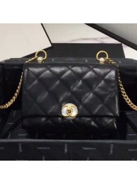 Chanel Quilted Leather Pearl Trim Small Flap Bag AS1170 Black 2019 Collection AQ03918