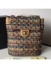 Chanel Quilted Tweed Small Backpack Gold/Red/Blue 2019 Collection AQ03056