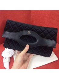 Chanel Quilted Velvet 31 Clutch A70521 Black 2019 Collection AQ01131