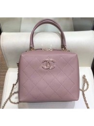 Chanel Quilting Calfskin Mini Bowling Bag AS0351 Pink 2019 AQ02745