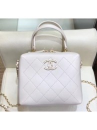 Chanel Quilting Calfskin Mini Bowling Bag AS0351 White 2019 AQ03011