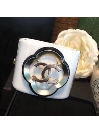 Chanel Resin Camellia Bloom Cuff Bracelet White 2019 Collection AQ03430