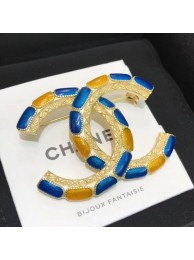 Chanel Resin CC Brooch AB2915 Blue/Yellow 2019 Collection AQ00603