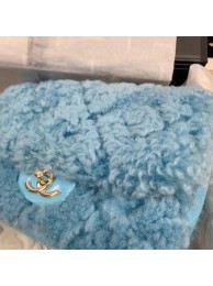 Chanel Shearling Lambskin Small Flap Bag AS1199 Blue 2019 Collection AQ00867