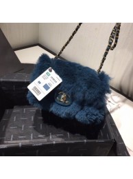 Chanel Shearling Lambskin Small Flap Bag AS1199 Dark Blue 2019 Collection AQ01550