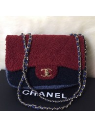 Chanel Shearling Sheepskin Small Flap Bag A57736 Burgundy 2019 Collection AQ04243