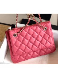 Chanel Shiny Lambskin Double Clutch with Chain Small Bag AP1073 Dark Pink 2020 AQ04379