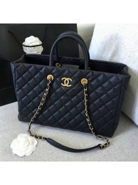 chanel spring 2019 calfskin tote black AQ03585