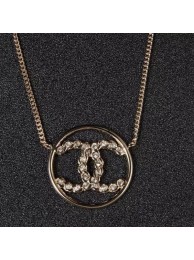 Chanel Square Crystal CC Round Pendant Necklace Gold/Crystal White 2019 Collection AQ01271