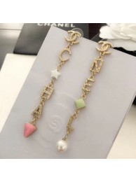 Chanel Star and Lettering Tassel Earrings Gold/Pink/White/Green 2019 Collection AQ00902