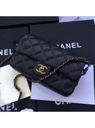 Chanel Stitching Quilted Calfskin Medium Flap Bag Black 2019 Collection AQ01176