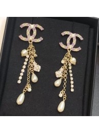 Chanel Stone Pearl and Crystal Tassel Earrings Lavender Purple 2019 Collection AQ01852