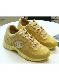 Chanel Suede Calfskin Sneakers G34360 Yellow 2019 AQ02931