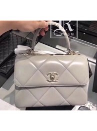 Chanel Trendy CC Maxi Small Flap with Top Handle Bag A92236 Gray 2019 AQ02633