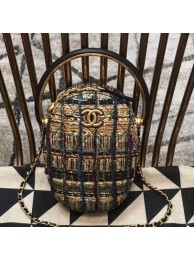 Chanel Tweed Camera Case AS0765 Gold/Black/Blue/Green 2019 Collection AQ04365